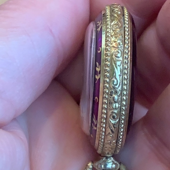 Nadine Spirotor KIF || Rare Vintage Purple Gold Swiss Pocket  display picture 2